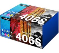 Halloya CLT-P406C Multipack Toner Compatible with Samsung CLT-406S Toner | Compatible for Samsung Xpress CLP-365 CLX 3305 C460W C410W CLP-360 CLP-365W CLX-3305FN CLX-3305W CLX-3300 C460FW (Pack of 4)