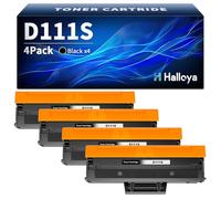 Halloya D111S D111L Compatible Toner Cartridges Replacement for Samsung MLTD111S MLT-D111S for Xpress M2026 M2026W M2020 M2020W M2022 M2022W M2021 M2021W M2078W M2070 M2070W M2070FW (Black, 4 Pack)