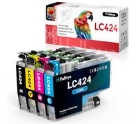 Halloya LC424 LC 424 Ink Cartridges Compatible for Brother LC424 Ink Cartridges Multipack for Brother DCP-J1200WE DCP-J1200W (Black, Cyan, Magenta, Yellow, 4 Pack)