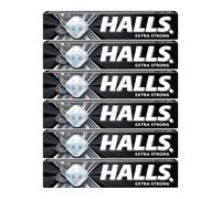 Halls Menthol Action Extra Strong Lozenges 32g x 6, Maximum Cooling Relief Sweets for Throat & Nasal Passages, Fresh Breath with Welari Thank You Card | (6 Pack)