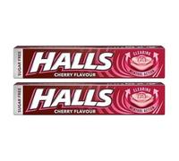 Halls Sugar-Free Menthol Action Lozenges Cherry 32g x 2 - Clearing Relief for Throat & Nasal Passages, Cooling Sweets Fruity Flavour with Welari Thank You Card | (2 Pack)