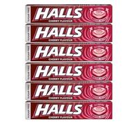 Halls Sugar-Free Menthol Action Lozenges Cherry 32g x 6 - Clearing Relief for Throat & Nasal Passages, Cooling Sweets Fruity Flavour with Welari Thank You Card | (6 Pack)