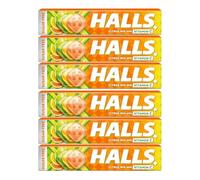 Halls Sugar-Free Menthol Action Lozenges Citrus 32g x 6, Refreshing Cooling Relief for Throat & Nasal Passages, Fresh Flavour Sweets with Welari Thank You Card | (6 Pack)