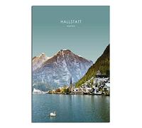 Hallstatt Austria Vintage Travel Poster 16x24inch(40x60cm) Canvas Print for Living Room, Bedroom, Dorm, Home, Office Wall Decoration