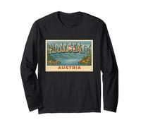 Hallstatt Austria Vintage Travel Souvenir Poster Art Graphic Long Sleeve T-Shirt