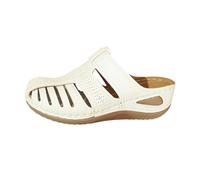 Hallux Shoes Women's Red Slope with Roman Hundred with Slope Heel Raise Hollow Round Thick Sole Slippers Platform Shoes Women Black, White, 8.5 UK