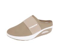 Hallux Valgus Casual Sandals Summer Cool Drag with Adjustable Strap Non-Slip Slippers Orthopaedic Mules Women's Health Shoes Sandals Soft Wedge Heel, khaki, 4 UK