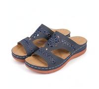 Hallux Valgus Women's Sandals, Summer Shoes, Soft Footbed, Slippers, Non-Slip Mules, Big Toe Flip Flops, Travel Slippers, Summer Sandals, Bohemian Beach Sandals for Leisure, navy, 8 UK