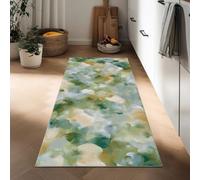 Hallway Abstract Elegant Camouflage Hand-Painted Runner Rug 60 x 150 cm, Gray-Green Printed Non-slip Carpet Runners - Washable Entrance Kitchen Long Carpet for Living Room Entryway Bathroom Laundry