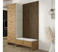 Hallway Anteroom Balma Iii With Flexible Layout Options In Artisan Black With Cream Panels