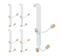Hallway Bathroom Bedroom Fourfold Door Hooks Set Wardrobe Towels Clothes Coats
