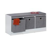 Hallway Bench Seat Upholstered Padded Hallway Storage Boxes Baskets 46x102x32cm
