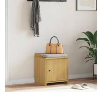 Hallway Bench Solid Pinewood Walnut Finish 45x40x50 cm Rustic Storage Seat Entry