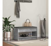Hallway Bench with Cushion and Shelf, Concrete Grey, 83 x 38 x 45 cm, Padded Bench with Storage Space, Wood Material Wardrobe Bench for Hallway, Hallway Area, Practical Shoe Bench with Cushion