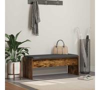 Hallway Bench with Cushion, Smoked Oak, 103 x 38 x 40 cm, Padded Bench for Hallway and Hallway, Sturdy Wooden Coat Bench with Comfort Padding, Ideal for Entrance Area and Living Room