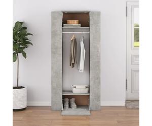 Hallway Cabinet 2pcs Engineered Wood Smoked Oak Concrete Grey 97.5x37x99cm Wall2