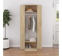 Hallway cabinet set 2pc Sonoma oak engineered wood 97.5x37x99cm wall-mount rails