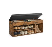 Hallway Cabinet Shoe Bench with Cushion, Rustic Brown / 30D x 100W x 44H cm