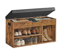 Hallway Cabinet Shoe Bench with Cushion, Rustic Brown / 30D x 80W x 44H cm