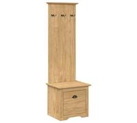 Hallway Cabinet White & Honey Brown Engineered Wood 50x40x156.7 cm with Drawer &