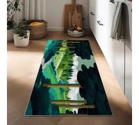 Hallway Cartoon Forest Trees Path Runner Rug 60 x 120 cm, Fantasy Style Printed Non-slip Carpet Runners - Washable Entrance Kitchen Long Carpet for Living Room Entryway Bathroom Laundry Room