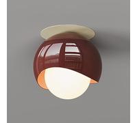 Hallway Ceiling Light Fixture Round Led Ceiling Light, 3 Color Mode 12W Modern Ceiling Light Fixtures for Porch Entrance Balcony, Mini Metal Ceiling Light with Globe Glass Shade/a/Flush Mount