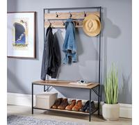 Oakmere Hallway Coat Hook Shoe Storage Bench Home Source Light Tan One Size