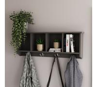 GFW Kempton Wall Rack with 4 Storage Cubbies & 3 Coat Hooks, Hallway Storage Shelf, Wall Mounted Coat Rack for Entrance, Hallway, Utility Room & Bedroom