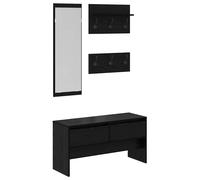 Hallway Furniture Set 4 Piece Shoe Bench Coat Hanger Engineered Wood vidaXL