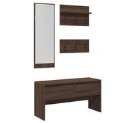 Hallway Furniture Set 4 Piece Shoe Bench Coat Hanger Engineered Wood vidaXL