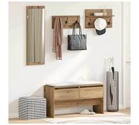 Hallway Furniture Set 4 Piece Shoe Bench Coat Hanger Engineered Wood vidaXL