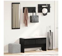 Hallway Furniture Set 90x31x46.5cm Old Wood Engineered Wood Bench Mirror +Racks