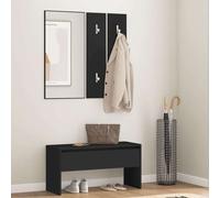 (artisan oak) vidaXL Hallway Furniture Set Living Room Bench and Coat Rack Engineered Wood