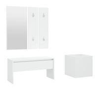 vidaXL Hallway Furniture Set White Engineered Wood, White
