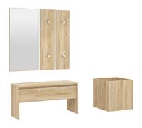 Hallway Furniture Set Engineered Wood Bench Coat Rack Multi Colours vidaXL
