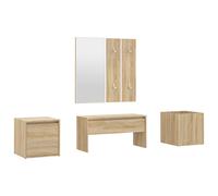 Hallway Furniture Set Engineered Wood Bench Coat Rack Multi Colours vidaXL
