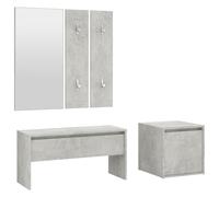 vidaXL Hallway Furniture Set Concrete Grey Engineered Wood, Grey