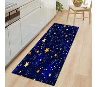 Hallway Minimalist Night Sky Stars Runner Rug 40 x 120 cm, Cartoon Style Printed Non-slip Carpet Runners - Washable Entrance Kitchen Long Carpet for Living Room Entryway Bathroom Laundry Room