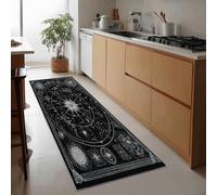 Hallway Mysterious Constellations Celestial Bodies Runner Rug 40 x 120 cm, Black Printed Non-slip Carpet Runners - Washable Entrance Kitchen Long Carpet for Living Room Entryway Bathroom Laundry Room