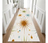 Hallway Runner Atomic Retro, Non Slip Low Pile | Washable Runner Rug Mid Century Modern 80 x 200, for Kitchen, Entryway, Bedroom Decor, Indoor Floor Carpet j2135