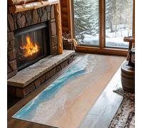 Hallway Runner Beach, Washable Runner Rug Wave Sand Coastal 50 x 150, for Kitchen, Entryway, Bedroom Decor, Non Slip Low Pile Indoor Floor Carpet f540