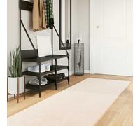 Hallway Runner Beige Polyester 80x1000cm Non-Slip Washable Medium Pile ExtraGrip