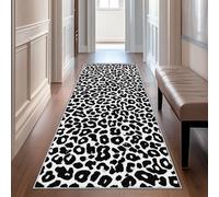Hallway Runner Black Leopard, Washable Runner Rug Cheetah Print 50 x 150, for Kitchen, Entryway, Bedroom Decor, Non Slip Low Pile Indoor Floor Carpet i994