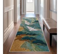 Hallway Runner Crane, Washable Runner Rug Japanese Bird Oriental Asian 70 x 300, for Kitchen, Entryway, Bedroom Decor, Non Slip Low Pile Indoor Floor Carpet h254