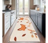 Hallway Runner Fox, Washable Runner Rug Kids Cartoon Woodland Animal 50 x 150, for Kitchen, Entryway, Bedroom Decor, Non Slip Low Pile Indoor Floor Carpet e765