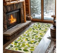 Hallway Runner Leaves, Washable Runner Rug Leaf 65 x 120, for Kitchen, Entryway, Bedroom Decor, Non Slip Low Pile Indoor Floor Carpet e151