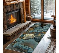 Hallway Runner Lotus Flower, Washable Runner Rug Chinese Floral Oriental 50 x 150, for Kitchen, Entryway, Bedroom Decor, Non Slip Low Pile Indoor Floor Carpet d747