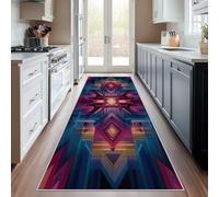 Hallway Runner Native American, Washable Runner Rug Indian Aztec Western 65 x 120, for Kitchen, Entryway, Bedroom Decor, Non Slip Low Pile Indoor Floor Carpet f103