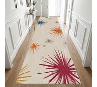 Hallway Runner Retro Atomic, Non Slip Low Pile | Washable Runner Rug Mid Century Modern 65 x 240, for Kitchen, Entryway, Bedroom Decor, Indoor Floor Carpet j2169