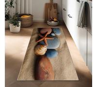 Hallway Runner Rug 40 x 120 cm, Ocean Beach Seashells Washable Carpet Kitchen Non Slip Rug, Soft Long Entryway Carpet, Coastal Bedroom Floor Mat for Entrance Living Room Laundry